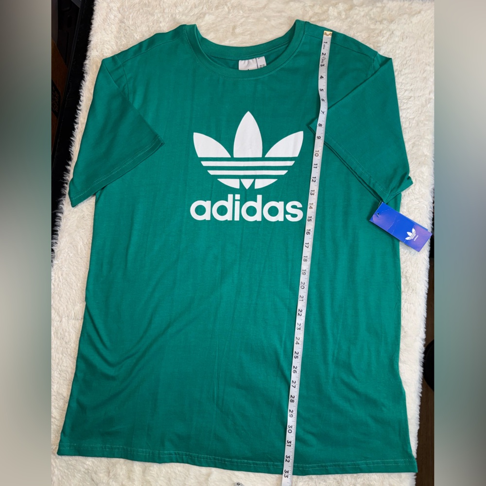 adidas Green Trefoil Short Sleeve Tee with White Logo - Picture 6 of 7